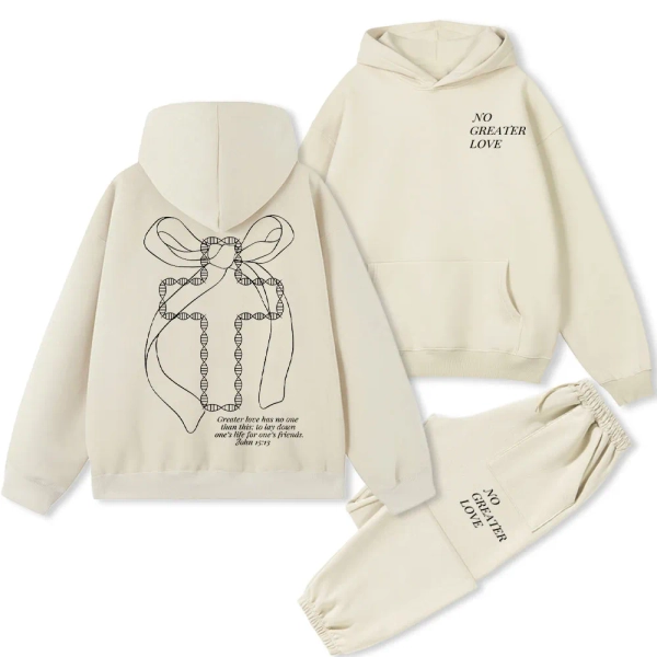 No Greater Love Christian Premium Fleece Hoodie Set