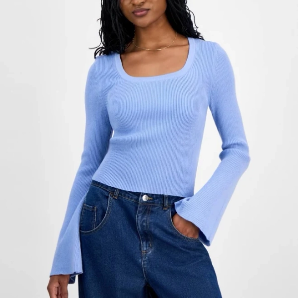 Madden Girl Juniors' Square-Neck Sweater