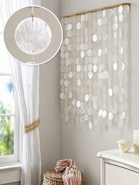 50-100pcs Processed Shell Mica Sheet Set, Translucent Oval Shape With Hanging Ring, Dyeable, Suitable For DIY Wind Chime Accessories, Wedding Party Decoration, Room Decoration, Bedroom Decoration And Home Decor