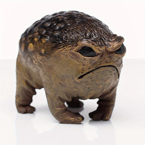 1pc Grumpy African Rain Frog Collectible Figurine - Ugly Resin Toad Decor Sculpture for Home & Office, Perfect Housewarming and Birthday Gift, Figurines Home Decor