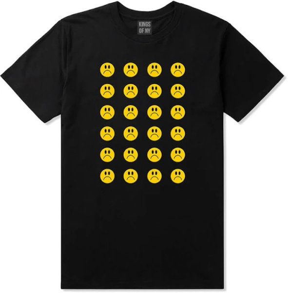 Kings of NY Men's All Over Sad Face T-Shirt