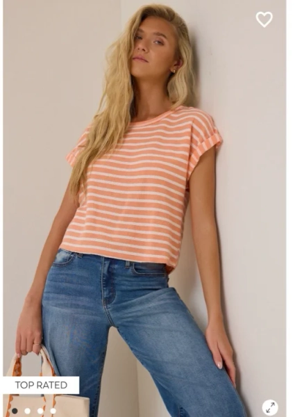 Cressida Stripe Rib Raglan Top