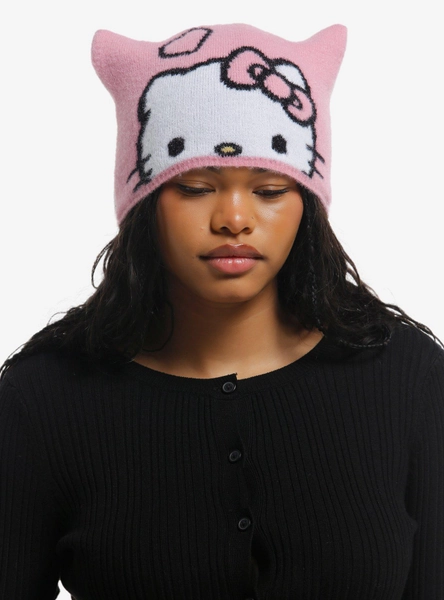Hello Kitty Contrast Ear Beanie