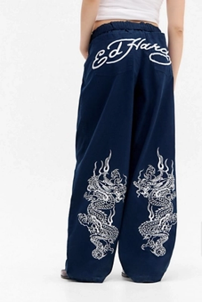 Ed Hardy UO Exklusive Bestickte Wide Leg Hosen