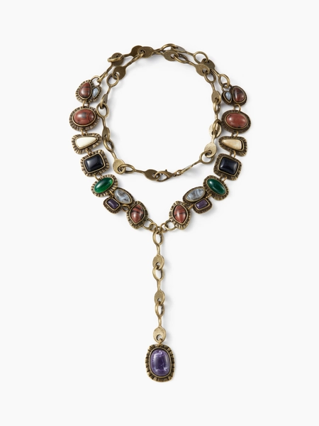 Alloy STONE Y-SHAPED NECKLACE For Vacation