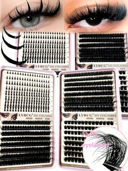 568/60pcs Large Capacity Eyelash Book 8D Super Fluffy Soft Comfortable High-Quality DIY Eyelash Clusters Russian Lash Extensions Kit Spikes Lash Individuals 3D Volume Eyelash Clusters D-Curly Lash Clusters Kit 10-18MM DIY Eyelash Extensions,4 Styles Lash Clusters Spike Lashes Individual Lash Clusters