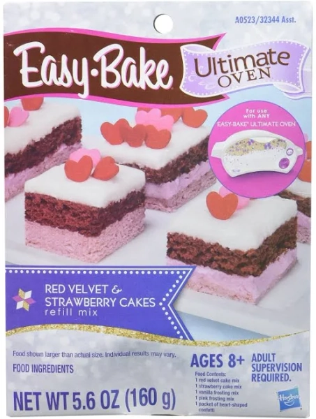Easy-bake Ultimate Oven Toy Red Velvet and Strawberry Cakes Refill Mix