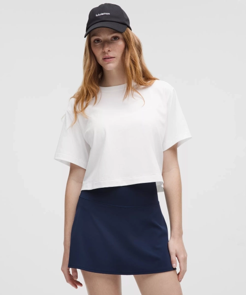 All Yours Organic Cotton-Blend Cropped T-Shirt - White - XL