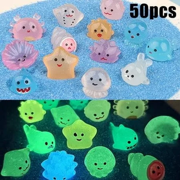 Oceanic Glow in the Dark Mini Resin Animal Sculptures (Set of 50)