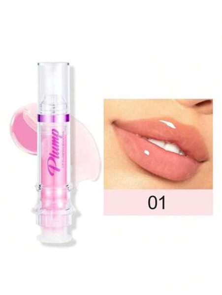 Lip Plumper Gloss, Natural Spicy Lip Plumping Booster Lip Plumping Oil, Ultra-Hydrating & Nourishing Plump And Pout Lip Plumper, Glossy Finish Fuller Lip Plumping Lip Gloss For Women Girls