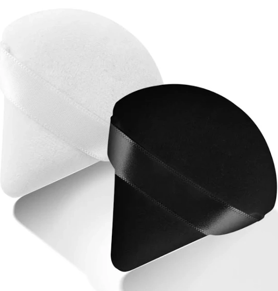 Aphrordity 2 Pcs Triangle Velvet Powder Puffs Multifunctional Setting Powder Puff for Under Eye Powder Puff for Wet and Dry Use, Concealer, Barrier,