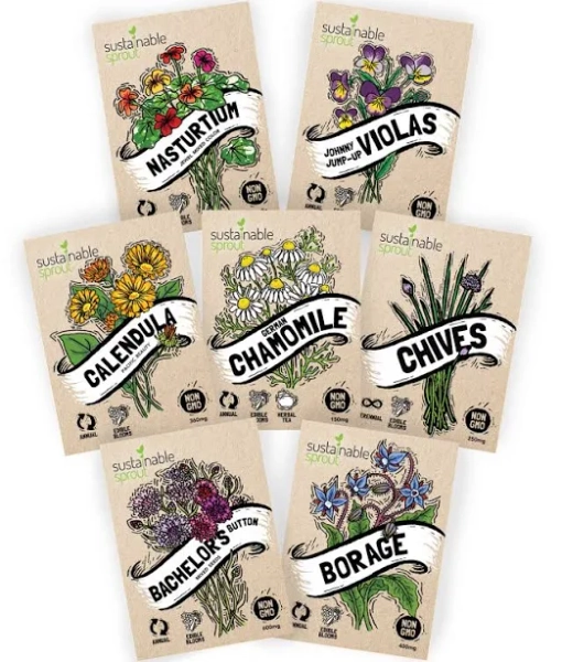 Sustainable Sprout Edible Flower Seeds Variety Pack