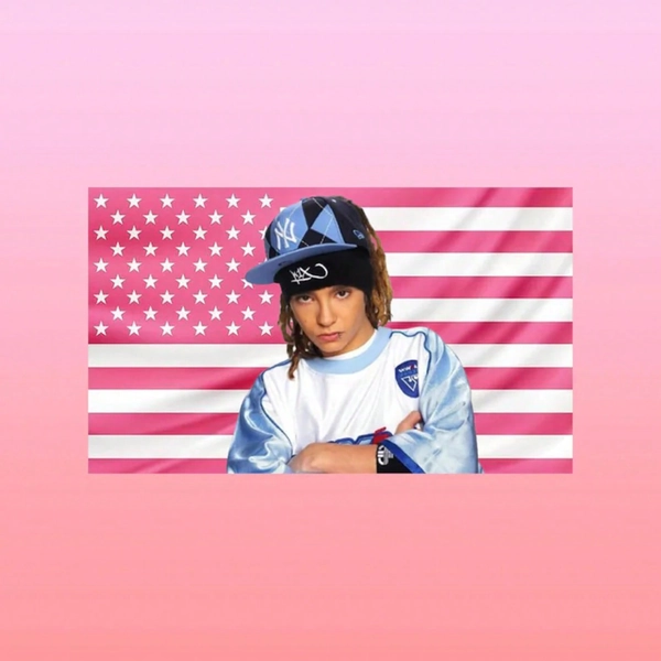 Tom Kaulitz Pink American Flag Tapestry – Tokio Hotel Guitarist Wall Decor |   Y2K Emo Rock Dorm Room Banner