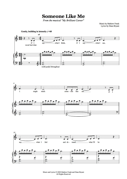 Someone Like Me — My Brilliant Career (sheet music)