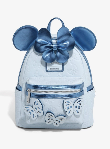 Loungefly Disney Minnie Mouse Blue Butterfly Mini Backpack — BoxLunch Exclusive