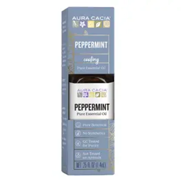 Aura Cacia Peppermint Essential Oil, Boxed 0.25 Fl. Oz.
