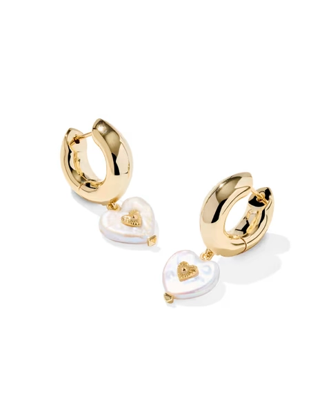 Sasha Heart Gold Huggie Earrings 