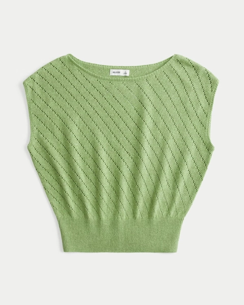 Banded Textural Cap Sleeve Sweater