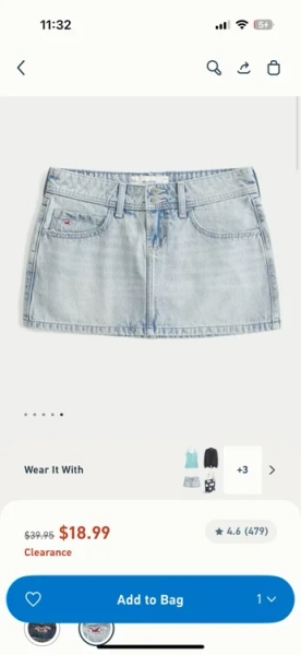 hollister jean skirt 