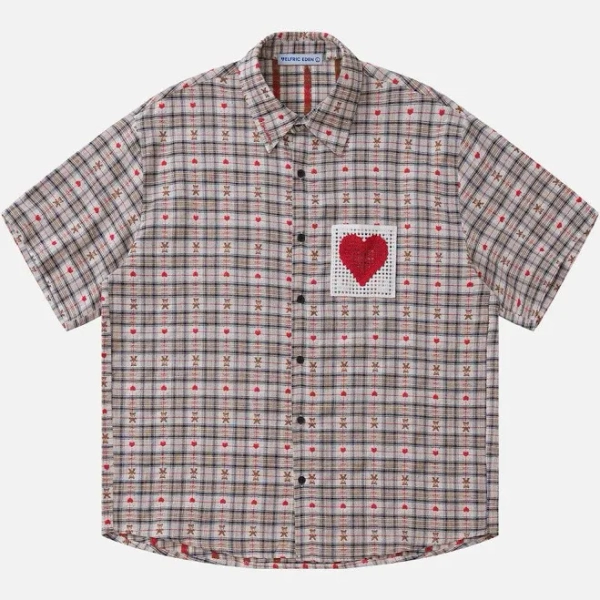 Aelfric Eden Cut-Out Heart Short Sleeve Shirt