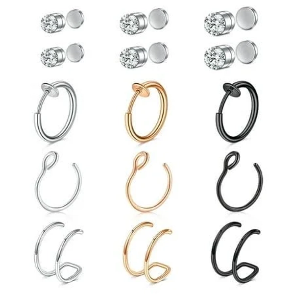 Briana Williams Stainless Steel Magnetic Fake Nose Rings