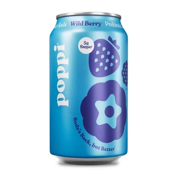 poppi Wild Berry Prebiotic Soda - 12 fl oz Can