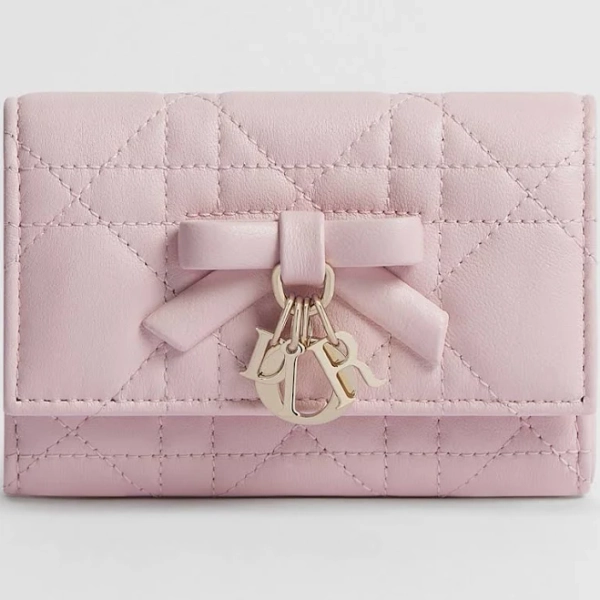 DIOR Lady DIOR Glycine Wallet in Cannage Lambskin
