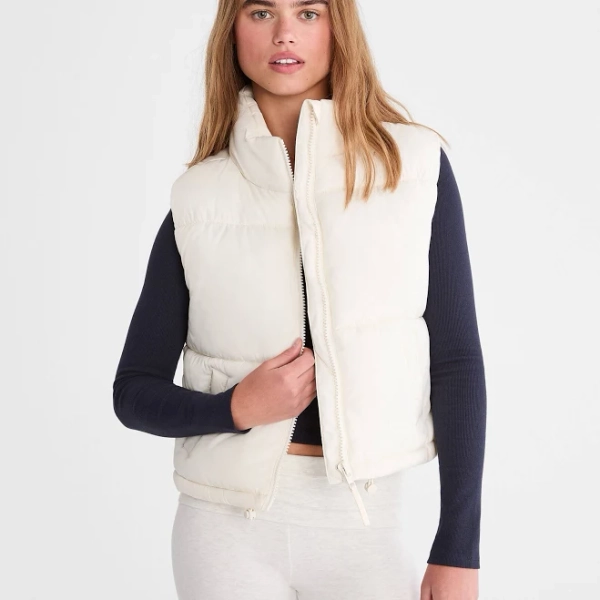 Aeropostale Women's Lightweight Cropped Puffer Vest