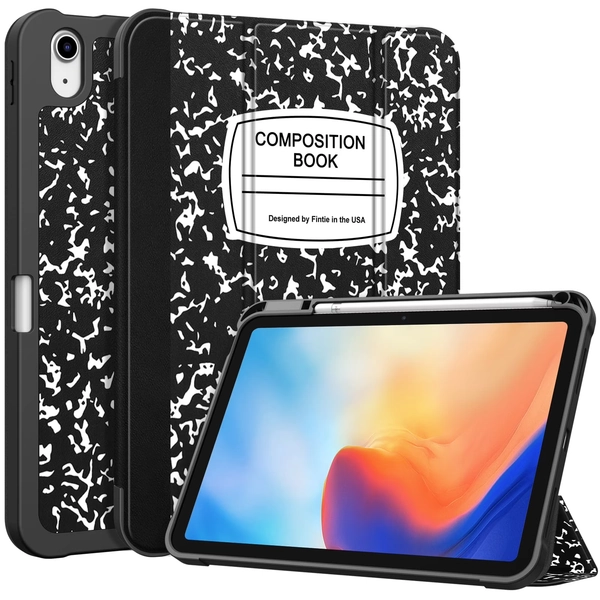 Fintie SlimShell Case for iPad (A16) 11th Generation 11 Inch (2025), iPad 10th Generation 10.9 Inch (2022) with Pencil Holder, Composition Book Black - Walmart.com