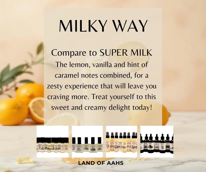 MILKY WAY - Perfume Oil, Body Spray, Body Oil Lemon Vanilla Caramel Super Milk Citrus Fruity Sweet Spring Summer Foodie Gourmand Scent