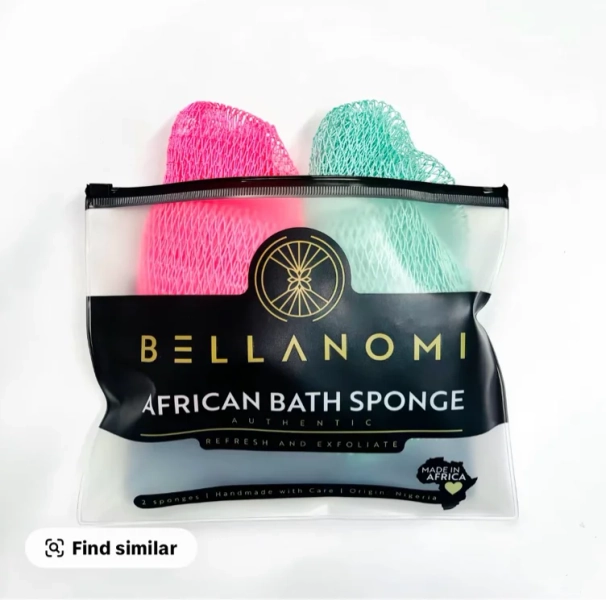 2-Pack African Exfoliating Net Sponge Authentic Ethically Sourced from Nigeria for Smooth Skin