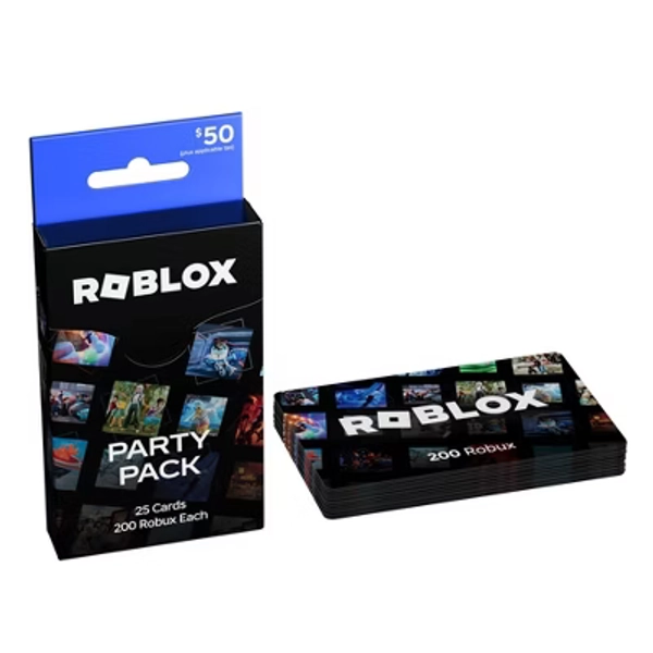 $50 Roblox Party Pack, Multipack of 25 Cards (200 Robux Each)