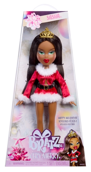 Bratz Very Merry Sasha Fashion Doll, Holiday Christmas Packaging