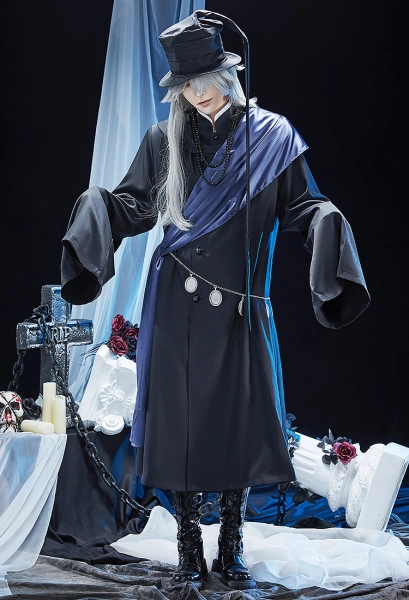 Kuroshitsuji Mortician Cosplay Costume Innerwear Jacket with Shawl Hat