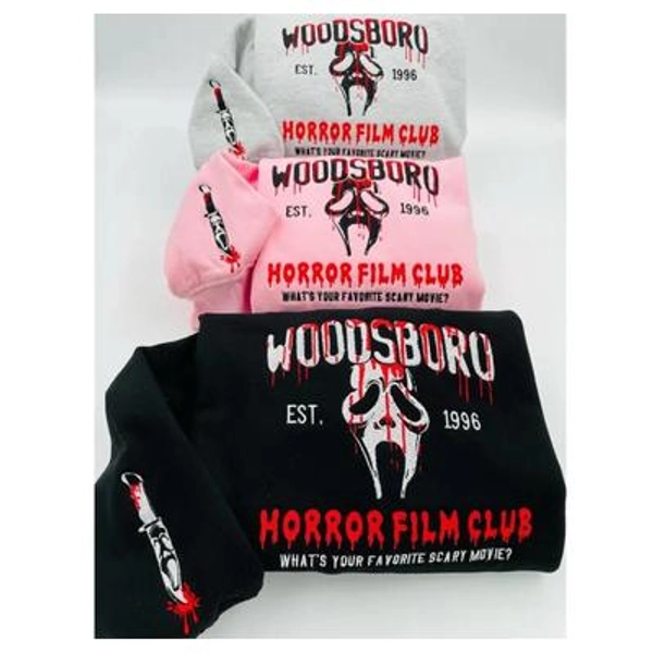 Woodsboro Horror Film Club Embroidered Sweatshirt, Scream Sweatshirt, Movie Sweatshirt, Scary Movie Sweater, Horror Movie Shirt, 90s Horror