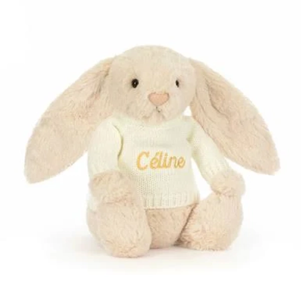 Official Jellycat Bashful Luxe Bunny Personalized Jumper Cute Gift For All Ages