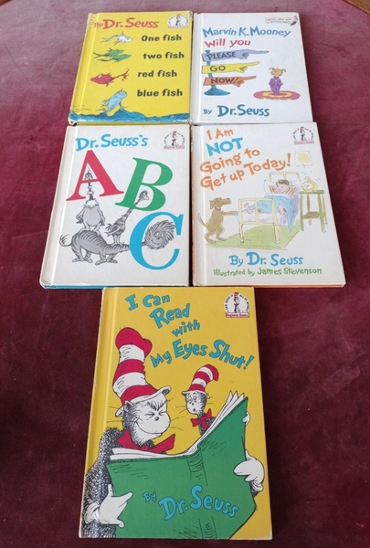 VINTAGE DR SEUSS BEGINNER CHILDRENS BOOKS, Lot of 5, 1960, 70s, 80s