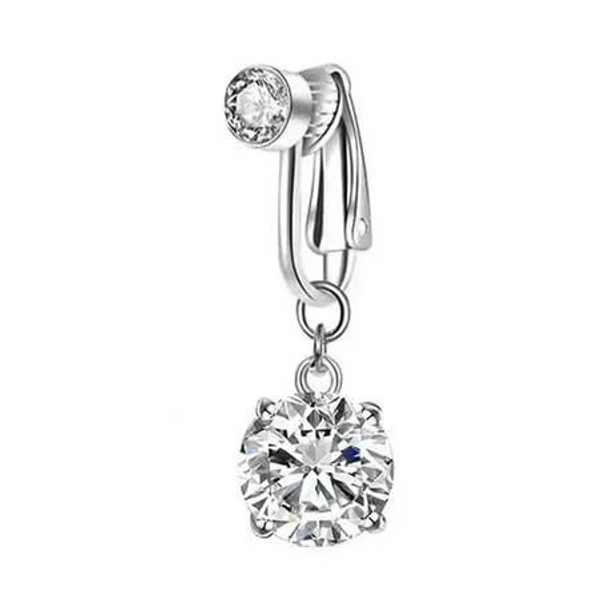 Women's Adjustable Zirconia Belly Button Clip