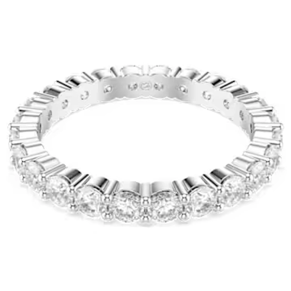 Matrix Vittore ring, Round cut, White, Silver-tone finish