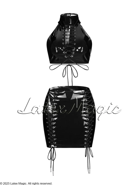 Rope-Bound Latex Dress Set