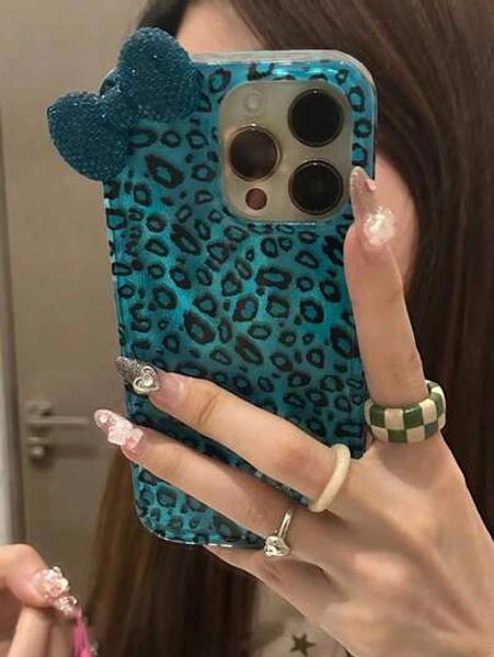 Blue Bow Phone Case -Size iPhone 16 Plus
