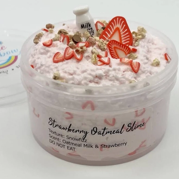 Strawberry Oatmeal Snowfizz Slime