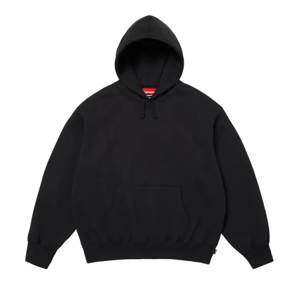 Buy Supreme Satin Appliqué Hooded Sweatshirt 'Black' - SS26SW98 BLACK | GOAT