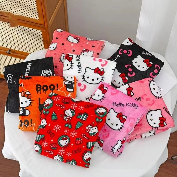 Sanrio Thickened Pants Random 1pc Hello Kitty Anime Home Flannel Soft Trousers Stretch Fabric Women Cute Cartoon Casual Warm Clothing