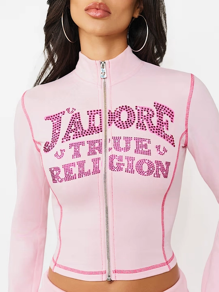 CRYSTAL J'ADORE TERRY ZIP-UP JACKET