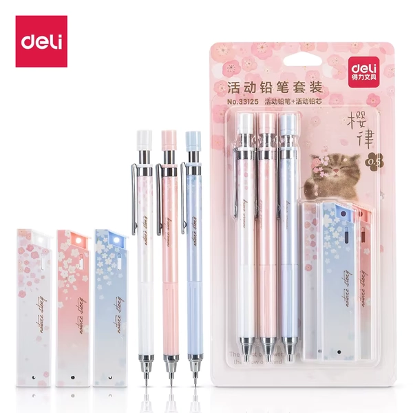 DELI Mechanical Pencil Set With HB Lead Replacement Retractable Pencils Refill for Students Stationery - AliExpress 21
