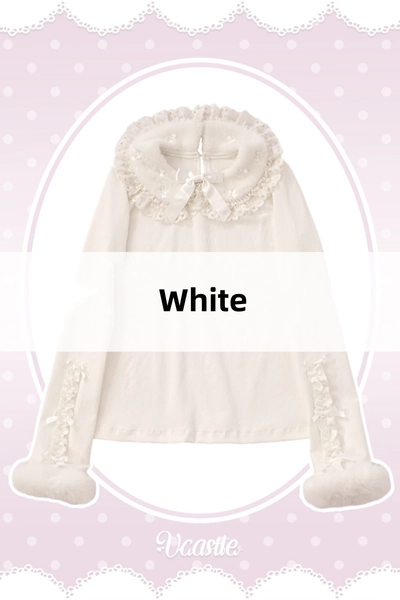 V Castle Flip Collar Plush Lolita Top