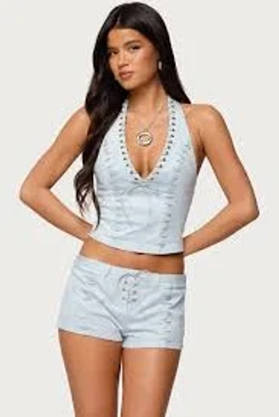 Edikted Women's Sloane Faux Suede Halter Top