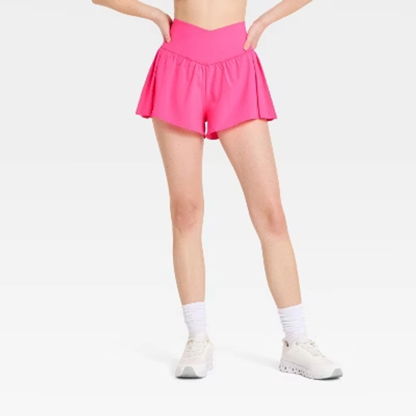 Women's Pleated Side Woven Shorts - JoyLab™ Neon Pink S