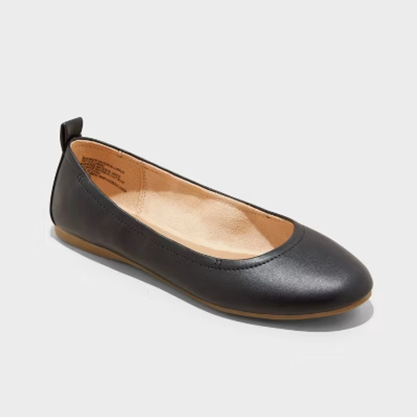 Women's Danielle Scrunch Ballet Flats - Universal Thread™ Black 8: Solid, Medium Width